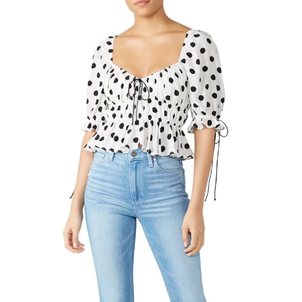 For Love and Lemons Mochi summer blouse polkadots